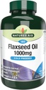 Natures Aid Flaxseed Oil 1000mg Cold Pressed (Omega 3, 6 + 9) 180 caps. Adatto per vegetariani.