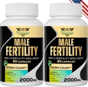 Integratori di fertilità per gli uomini, Vitamine Prenatali maschili -Conteggio dello sperma ottico, Motilità e Forza, 2000MG Integratori di fertilità maschile con Radice Maca per la Concezione - Confezione da 2