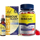 RESCUE Nighttime Sleep Aid Bundle, 3Pk - Bach Sleep Kids Dropper, 10mL Sleep Liquid Melts, 28Ct Plus Sleep Gummies con 5mg Melatonin/dose, 60Ct