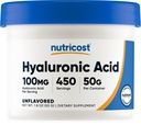 Polvere di acido ialuronico di Nutricost 50 Grammi - Solubile dell'acqua, Polvere fine, senza glutine, non OGM