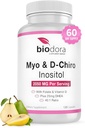 Myo& D-Chiro Inositol Supplemento, con Folate e Vitamina D, da 40 a 1 Ratio, Include DHEA, Aiuta nell'equilibrio ormonale, Funzione ovarica, 2050mg per Serving, 120 Capsule