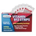 Vitamina B12 Strips 10 Pack | Easy Oral Dissolvable Mint Strisce aromatizzate | 1500 mcg Strisce | VIT B12 Dissolvere sotto la lingua | Methylcobalamin B-12 Vitamina Formula | Vegan Friendly & Gluten Free