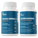 Dr. Tobias Vegan Omega 3 Algae olio e Ashwagandha Capsule, Supporta la Resilienza, Salute Immune, e Benessere generale, Non OGM, Vegan