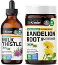 BIO KRAUTER Latte Thistle Tincture 4 Fl. Oz. & Dandelion 60 Gummies