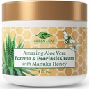 Crema di Eczema di Miele di Manuka Lozione idratante per il sollievo della psoriasi - Itchy, Unguento di Rash della pelle secca - Idratante rilassante per il bambino, i bambini, gli adulti - Corpo ad alta resistenza & Crema viso 4oz