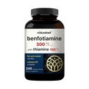 NatureBell Benfotiamine 300mg con Thiamine 100mg Per Serving | 240 capsule vegetali – Integratore di vitamina B1 Benfotiamine – Per vegetariani
