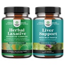 Bundle of Herbal Laxative Capsule con Probiotici e Liver Cleanse Detox & Repair Formula - Natural Colon Detox Digestive Support System - Herbal Liver Support Supplement with Milk Thistle