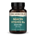 Dr. Mercola Niacin Vitamina B3, 90 Serve (270 compresse), Integratore alimentare, Mini Tabs, Essential B Vitamin, Non OGM