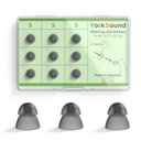 Set di 9 apparecchi acustici Domes, Silicone Power Domes Close Domes Ear Suggerimenti, Hearing Aid Sostituzione Domes, Sure Fit RIC RITE e Open Fit BTE Hearing Amplificatore, Smoky Color, Piccolo