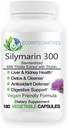 Silymarin 300 – Estratto di cardo di latte standardizzato con Silybin 300 mg – Salute del fegato e del rene, Detox del fegato e pulizia, antiossidanti – Vegan - 180 capsule vegetali