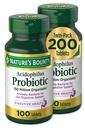Probiotico di Bounty Acidophilus della natura, supplemento probiotico giornaliero, salute digestiva, 200 compresse, doppio pacchetto