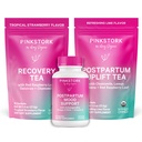 Pink Stork Postpartum Essentials Kit – Equilibrio dell'ormone, Recupero & Mood Supporto per le nuove mamme – Vitamine postnatali Ashwagandha + Tea a base di erbe per lo stress sollievo, energia, sonno – Set regalo – Vegan, Organic