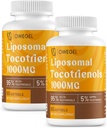 Vitamina E Tocotrienols Supplementi 1000mg - Capsule di Tocotrienolo Liposomico ad alta potenza, 95% Delta & 5% Gamma Tocotrienols Support Skin,Bone, Antiossidante,120 Softgels