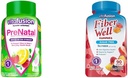 Vitafusion PreNatal Gummy Vitamine, Lampone Limonata aromatizzata, Vitamine di gravidanza per le donne e fibra Bene Zucchero Fibra gratuito Supplemento, Peach, Fragola e BlackBerry aromatizzati