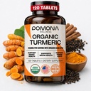 Pomona Wellness Organic Turmeric Supplemento 2100 mg, USDA Organic, Non OGM, Vegan, Curcumina Turmerica con Pepe Nero per l'assorbimento, per il supporto e l'immunità congiunti, 120 compresse