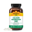 Zinco di Magnesio di Calcio di Vita di Paese con Vitamina D3 e Acido L-Glutamico, Supplemento dietetico per il Supporto di Bone, Gluten Certificato Libero, 1000mg/500mg/25mg, 180 compresse