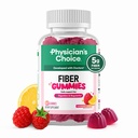 Scelta del medico Fibra Gummies per la salute e la regolarità digestiva - Raspberry Limone Flavor - No Sugar Aggiunto & Vegan - Natural Chicory Root Prebiotic Fiber - Gomma giornaliera per adulti, donne & uomini - 60CT