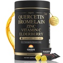 8-in-1 Quercetina con Bromelain Gummies 1000mg, supplemento di Quercetina organica ad alta potenza con zinco e vitamina C, Elderberry, benessere stagionale e supporto immunitario, Vegan, Sugar Free, 120 Gummies