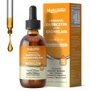 Quercetina Liposomica con gocce liquide Bromelain, 8 in 1 Integratori di Quercetina Organica 1000mg con Bromelain 500mg, Vitamina C, D3, Zinco, Elderberry, Turmerico per Immunity & Respiratory Health, 2 Fl Oz