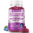 Zucchero Libero 2000mg Glucosamina Condroitin Gummies, Glucosamina Extra Forza con Condroitina MSM & Turco, Integratore di Supporto Congiunto, Supporto Immune Antiossidante - 60 Gummies