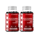 Vitamatic Glucosamine Chondroitin Gummies con MSM & Vitamina E – Supporto congiunto – 60 Gummie a base di pectina per bottiglia – Confezione da 2 (Totale 120 Conte)