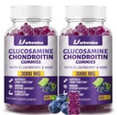 2 Packs 3000MG Glucosamine Chondroitin Gummies con MSM & Elderberry Extra Strength - Supporto congiunto, Antiossidante Integratore di Supporto Immune per Adulti, Uomini & Donne - 120 Blueberry Gummies