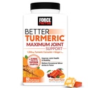 Fattore di Forza Migliore supporto congiunto curcumico massimo, 1075mg Curcumina con lo zenzero per sostenere la mobilità, la flessibilità e il comfort, chews più conveniente di Gummie Turcheriche, Punch di frutta, 60 Soft Chews