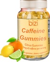 Bizi Caffeine Gummies per uomini e donne, Integratore di energia per aumentare la concentrazione, Caffeina Gummies per adulti, 30mg Caffeina per pancia, Citrus Flavor (60 ct)