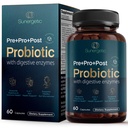 Premium 4-in-1 Prebiotici Probiotici, Enzimi Postbiotici e Digestivi per Uomini & Donne – Supporta Gut, Digestione & Immunità –Completa Gut Salute con Pre, Post, Probiotici & Enzimi Digestivi–60 Capsule