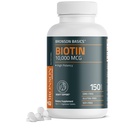 Bronson Biotin 10.000mcg, Supporta capelli sani, pelle e unghie, Vegetariano, Non OGM, 150 compresse