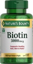 Biotina di Bounty Nature, Supporta il Metabolismo per l'energia cellulare e capelli sani, pelle e unghie, 5000 mcg, 150 Softgels