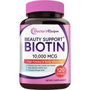 Medico Ricette Biotin 10.000mcg, Alta Potenza Vitamina B7 per Capelli, Skin & Nail Support, Non OGM, Soluzioni Optimal Hair Vitamin con Biotina, Per Donne e Uomini, 120 Softgels