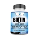 Integratori standard americani Biotin 20.000mcg con Keratin, Polvere di cocco e zinco, Integratore di biotina per le donne e gli uomini, 120 capsule di verdure, 120 giorni di alimentazione