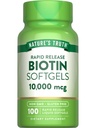 Nature's Truth Biotin 10.000mcg | Softgels rilascio rapido | 100 Count | Non-GMO & Gluten Supplemento gratuito