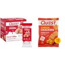 Quest Nutrition Frosted Cookies Twin Pack, Torta di fragole, 1g Zucchero, 10g Protein, 2g Carbs Net & Cheese Crackers, Cheddar Blast, High Protein, Carb basso, Realizzato con formaggio reale, 12 Ct