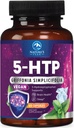 5-HTP Supplemento - 5-HTP 200mg Per Serving - Extra Forza 5HTP (5-Hydroxytryptophan) Griffonia Simplicifolia - Supporta sonno riposante, naturale calma & salute del cervello - Bottigliato negli Stati Uniti - 60 capsule