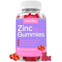 Gummie di zinco per bambini e adulti - Supporto immunitario, Integratore di vitamina C & zinco ad alto assorbimento, Aroma di fragola naturale, Zucchero libero, Vegan - 60 conte