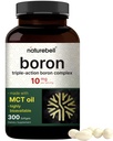 Boron 10mg, 300 Softgels con olio MCT | High Absorption | Triple Action Boron Supplemento per gli uomini e le donne | Glycinate, Citrate, & Aspartate Complex | Minerali di Trace per l'ormone, Bone, & Joint Support