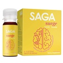 SAGA SURGE Organic Energy Shots | Performance Drink | Yerba Mate & Alpha GPC Supplemento con CoQ10, Turmeric & Mushrooms | Pre Workout Boost Drink for Focus, Endurance & Performance | 2oz Peach Mango