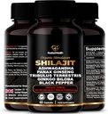 Capsule Himalayan Shilajit con Ashwagandha, Ginseng, Tribulus, Ginkgo & Black Pepper – Vegan, Gluten-Free Botanical Blend for Daily Wellness & Vitality – 60 Capsule
