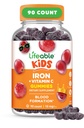 Integratori di ferro per bambini | 10mg | con vitamina C | Gummie di ferro per bambini | Vegan Non OGM Kids Iron | per la salute immunitaria e la carenza di ferro | 90 Gummies | Lifeable