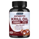 Olio di Krill 1200mg, Antartico Krill olio Omega 3 Supplemento con EPA, DHA, Astaxantina e Phospholipids per il cuore e la salute congiunta, Nessun retrogusto Pesceso, 120 Softgels (60 Servings)
