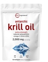 Micro Ingredienti Antartico Krill Oil Supplement, 2000mg Per Serving, 120 Softgels, Triple Strength, Ricco di Omega-3s EPA, DHA & Natural Astaxanthin, Supporta Sistema immunitario e salute del cervello