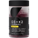 Ricerca sportiva® Vegan Vitamin D3 + K2 Gummies senza zucchero - 125mcg (5000iu) Vitamina D w/ 100mcg Mk7 Vitamin K - Supporta Bone & Immune Health* - Vegan Certified · Non-GMO · Soy Free - 60 Count