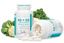 Vitamina K2 + D3 Supplemento di resistenza supplementare - 120 capsule con MK-7 per il supporto di salute del corpo e del cuore - Nutrienti essenziali per l'assorbimento del calcio e la funzione immunitaria