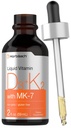 Horbäach Vitamina D3 K2 Gocce liquide | con MK7 | 2 Fl Oz | Vegetariano, Non OGM, Integratore senza glutine