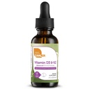 Zahler Vitamina D3 K2 Gocce, liquido D3 con K2, 1000IU di vitamina D e 1000mcg di K2 per porzione, Supporta la densità di ossa e l'assorbimento di calcio, 1Fl Oz.