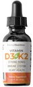 Erboricoltura biologica Vitamina D3 K2 Gocce – 5000 IU D3 + 63mcg MK7 K2 – 270 Serve, Vegan, Supplemento liquido Consegna Superior – Bone, Cuore, Immune & Mood Support – Peppermint Flavor