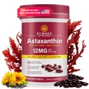 Astaxantina 12mg – Astaxantina naturale di Haematococcus Pluvialis, Supplemento antiossidante a tripla resistenza per occhio, pelle, Joint & Immune Support (120 Count (Pack of 1))