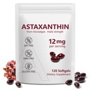 Astaxantina 12mg, 120 Softgels, 4 mesi di fornitura, Premium Astaxantina Antiossidante Integratori con Attività Antiossidante, Supporta Occhio, Immune, Joint, Salute Della Pelle, Circolazione Interna